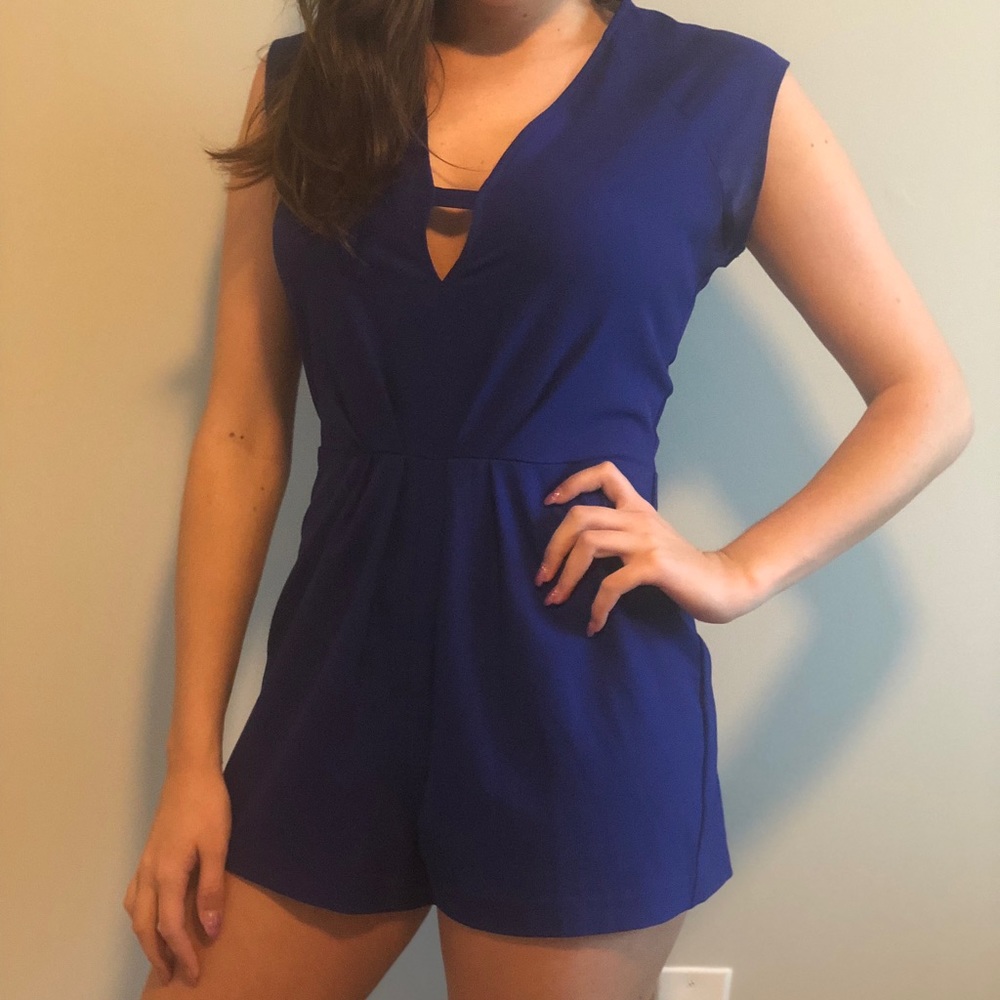 Night out royal blue romper medium